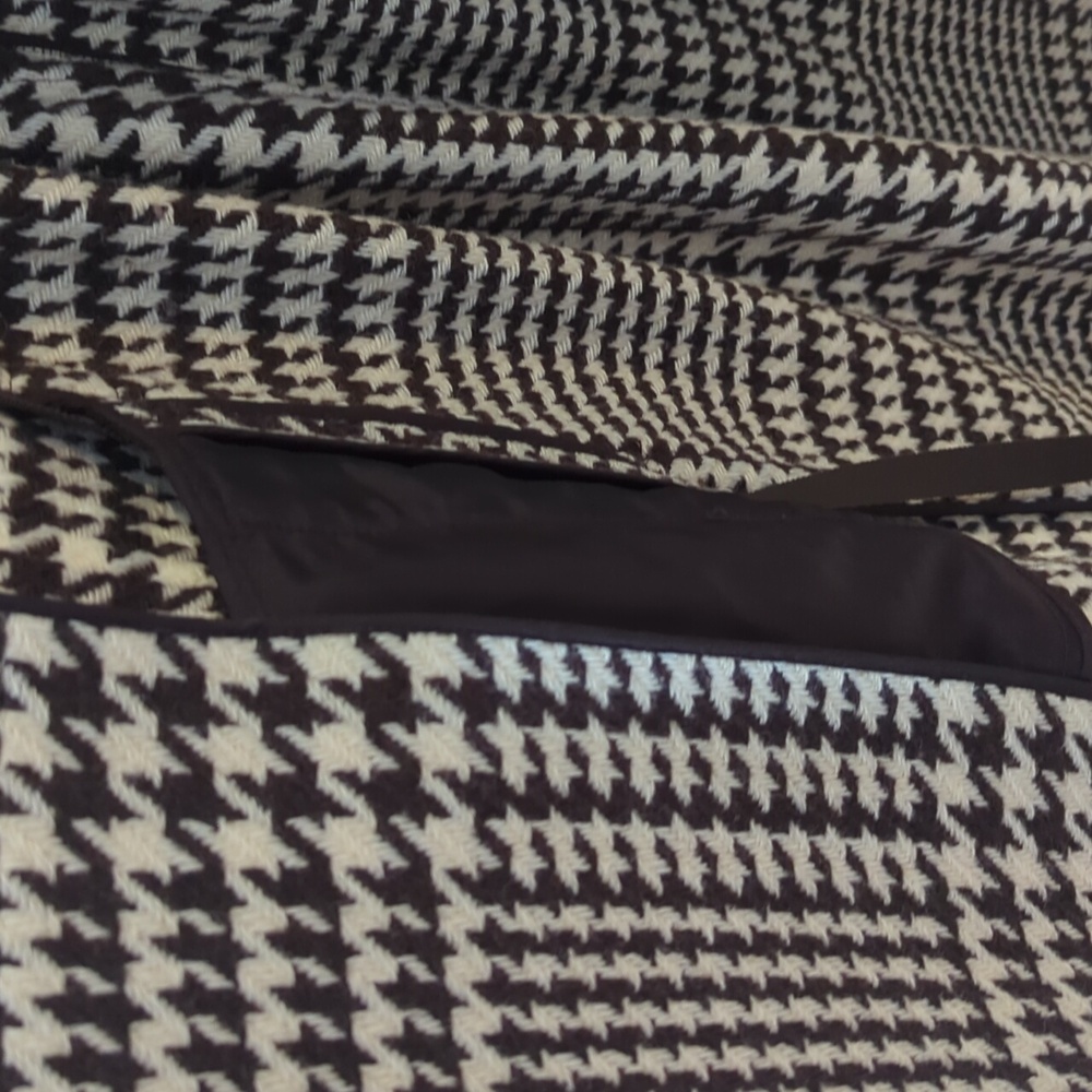 J.Crew Wool Blend Houndstooth Check Belted Wrap Trench Coat Classic 8 - Picture 14 of 16